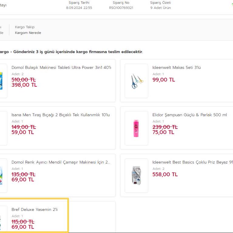Rossmann Eksik Ürün Gönderimi