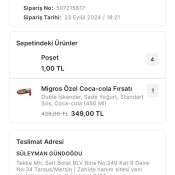 Migros Yemek Migros Yemeğe Özel Olmayan Menü