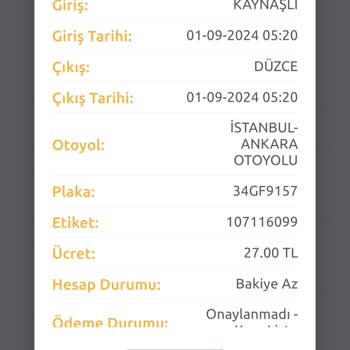 HGS Geçilmeyen Yoldan Gelen Geçiş Cezası