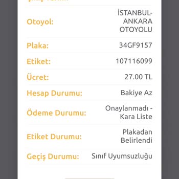 HGS Geçilmeyen Yoldan Gelen Geçiş Cezası