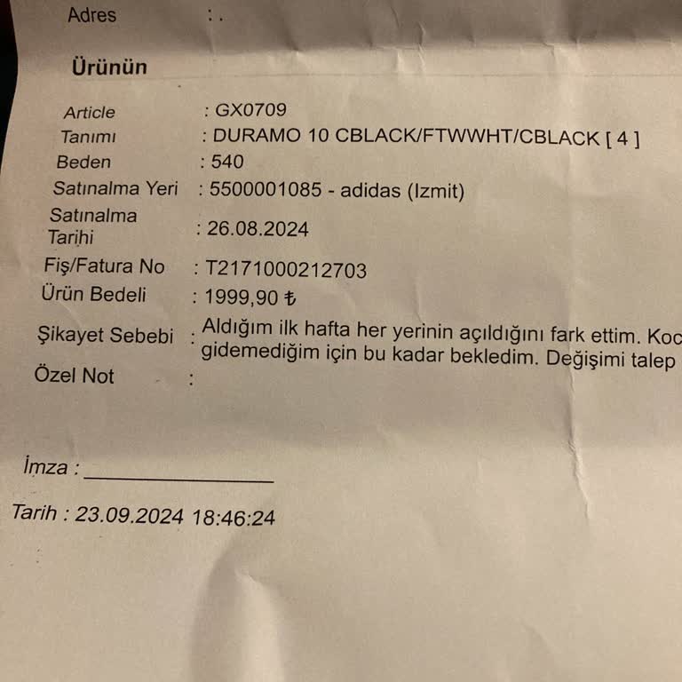 Adidas Spor Ayakkabı Ayıplı Ürün