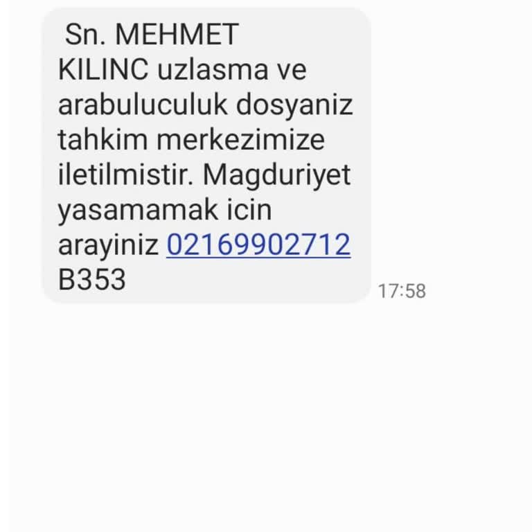 TLY UZLASMA (SMS) Tal Uzlaşma (SMS) Şikayet Ediyorum