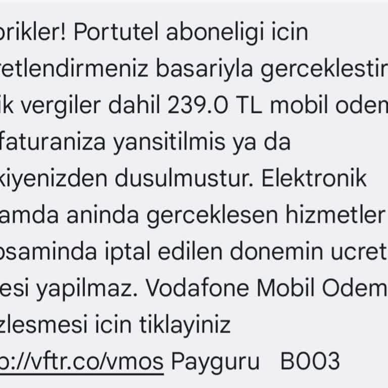 Vodafone Mobil Ödeme Mağduriyeti ve İade Talebi