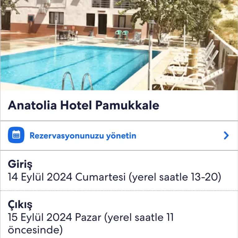 Anatolia Hotel (Pamukkale) Ücret İadesinin Geri Verilmemesi!