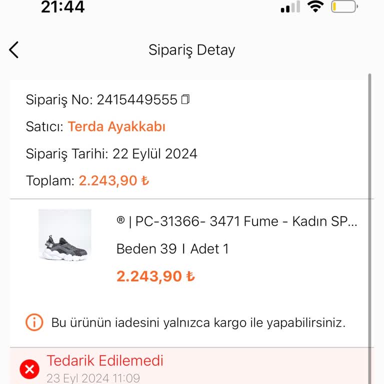FLO Ayakkabı FLO İade Edilmedi