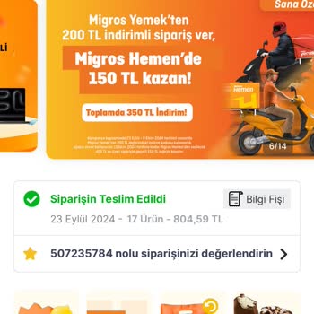 Migros Teslim Edilmeyen Ürün Teslim Edildi Gözüküyor!