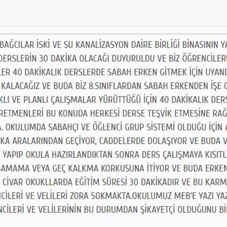 Milli Eğitim Bakanlığı Vakıflar Ortaokulu Ders Süresi Çevre Okullara Göre Farklılaştırıyor