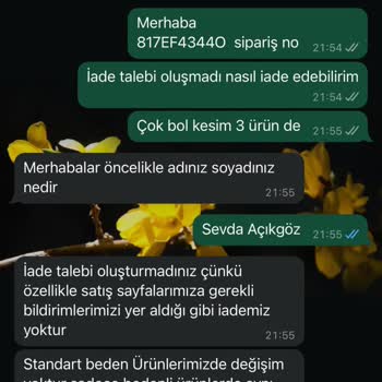Butik Yasemin Şahin Ürün İade Yapmıyor