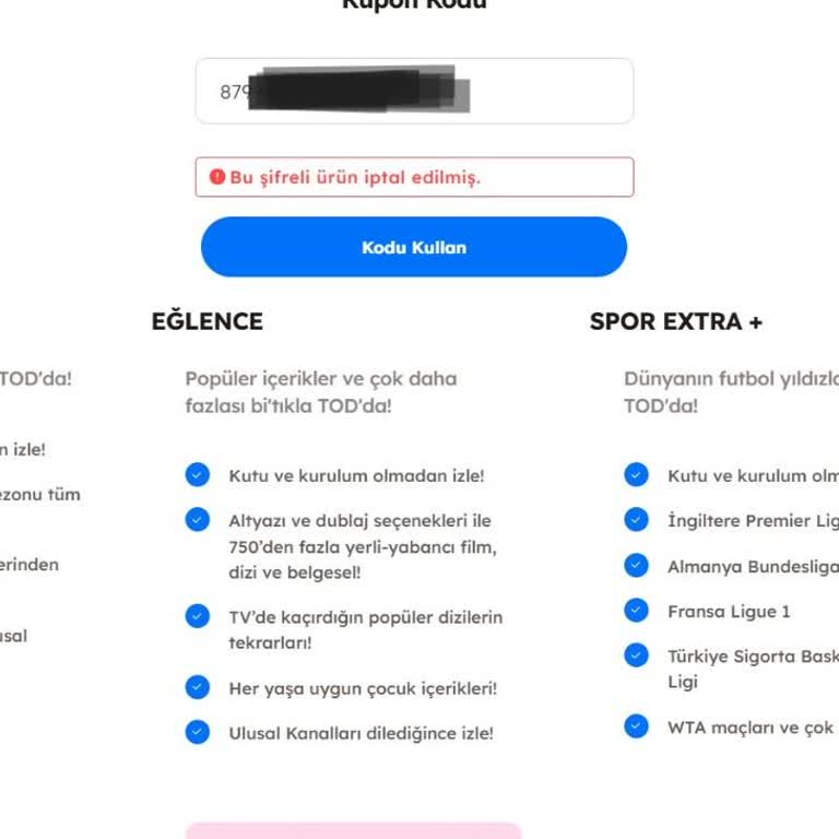 Puan Harca (puanharca.com) Gönderilen Tod TV Kodu Çalışmıyor.