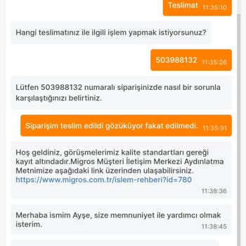 Migros Siparişim 5 Gündür Teslim Edilmedi Ancak Ödeme Alındı