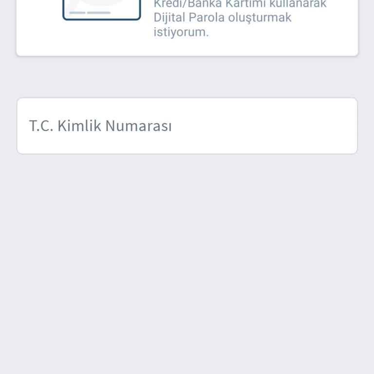 Halkbank Mobil'de Dijital Parola İçin Kimlik Kartı Seçeneği Çıkmıyor