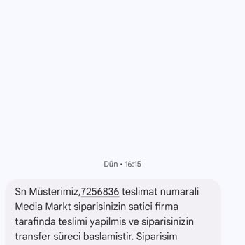 Media Markt Siparişteki Ürünün Geç Teslimata Çıkması