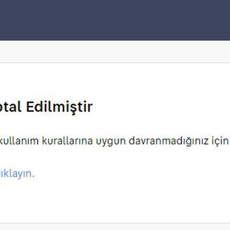 "Sahibinden.com Hesabınız İptal Edilmiştir." Bildirimi