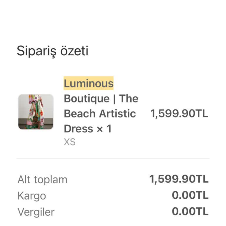 Luminous Boutique'ten Aldığım Ürünle İlgili Yaşadığım Sorun!