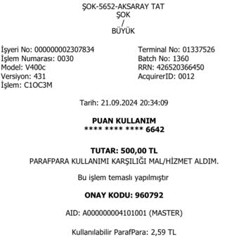 Şok Marketler İşlem Gerçekleşmedi Diyerek 500 TL Fazla Para Aldılar. Hala Yatmadı