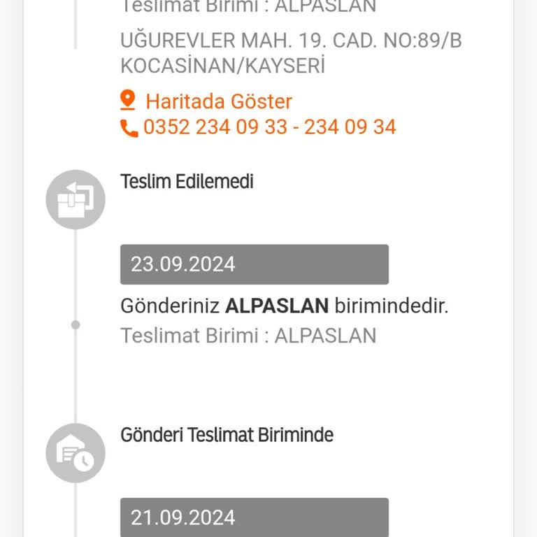 MNG Kargo Kayseri Alpaslan Şubesi Teslimat Sorunları