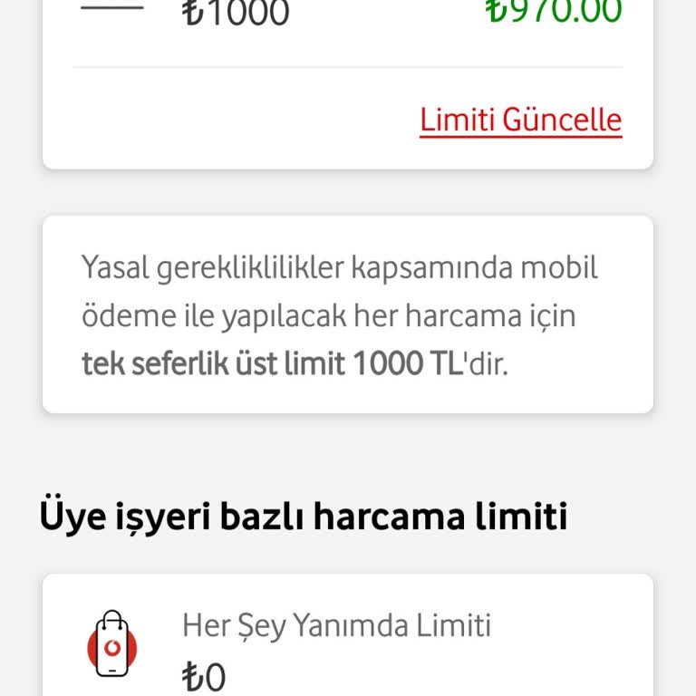 Vodafone Mobil Ödeme Sisteminde Kullanım Sorunu