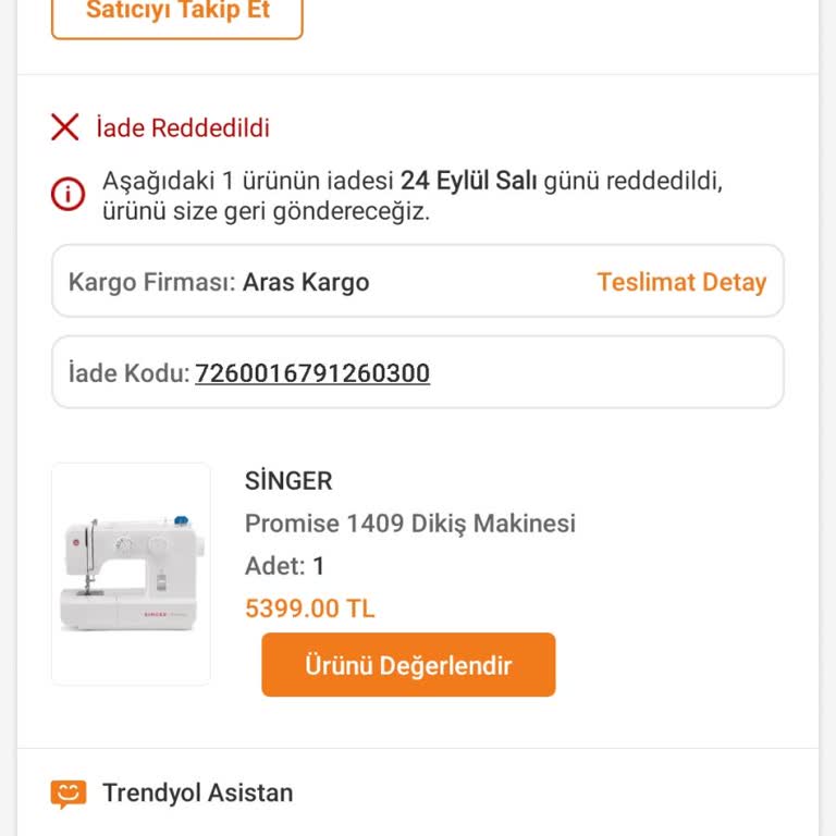 Trendyol İade Kabul Etmiyor