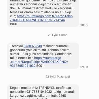 Trendyol'dan Alınan Ürün Sürat Kargo Getirmedi
