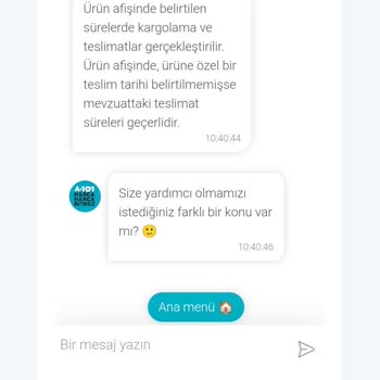 A101 İnternet Sitesinden Aldığım Ürünü Kargoya Vermiyor