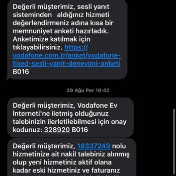 Vodafone Net İnternet Nakil İşlemi