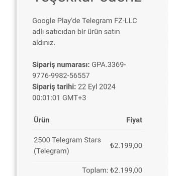 Telegram'dan 2500 Yıldız Aldım Fakat Ürünümü Teslim Alamadım!