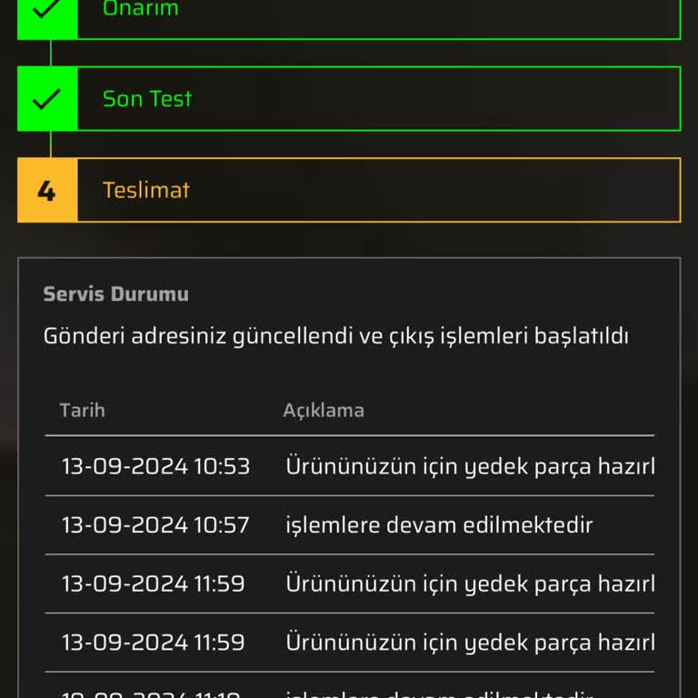 Monster Notebook Servisteki Bilgisayarın Kargoya Verilmemesi.