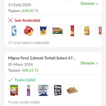 Trendyol Hızlı Marketten Verdiğim Sipariş Teslim Edilmedi İade Olmadı