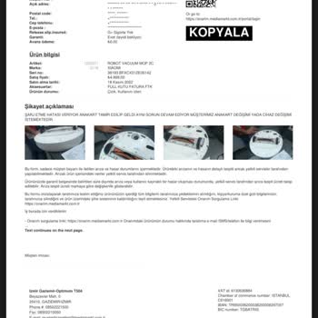 Xiaomi Yetkili Servis (Evofone) Media Markt Garanti Süresince Müşterisini Mağdur Etmesi