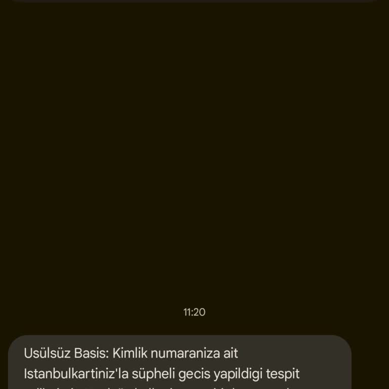 İstanbulkart Usulsüz Geçiş Mesajı
