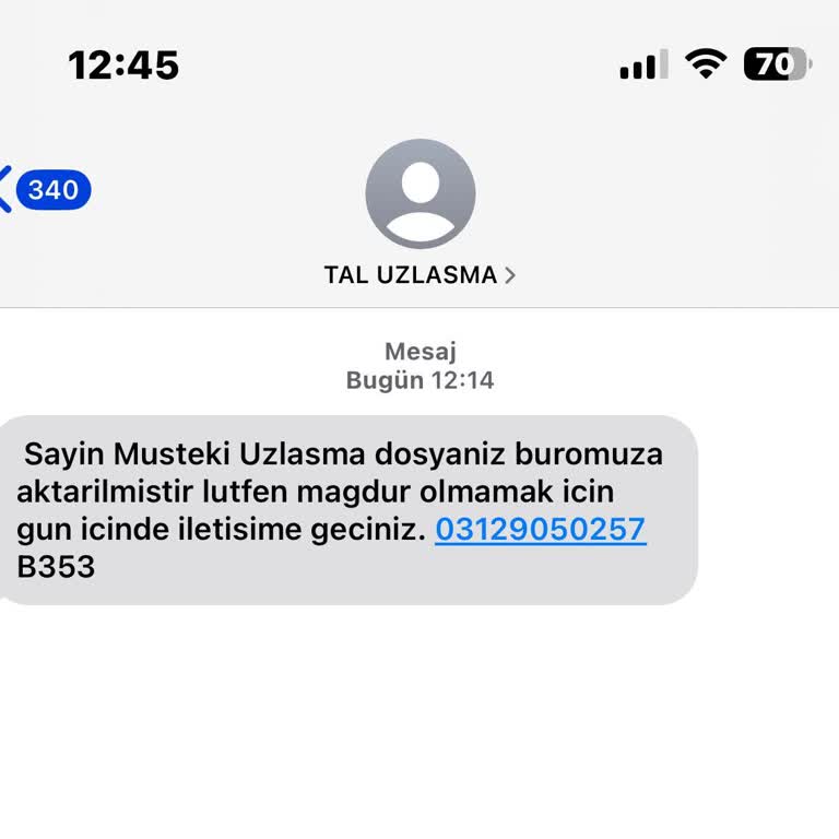 Tal Uzlaşma (SMS) Yanıltıcı