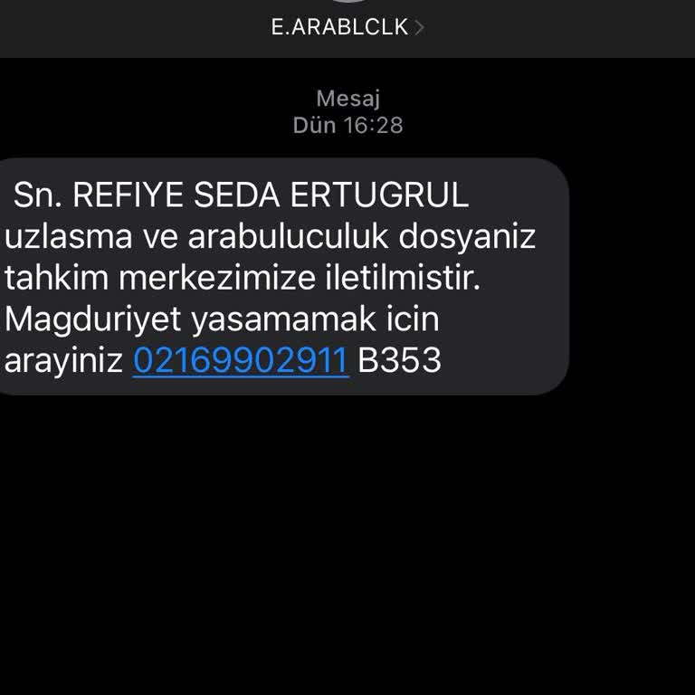 TALAYUZLSMA (SMS) Arabuluculuk Mesajı Hk
