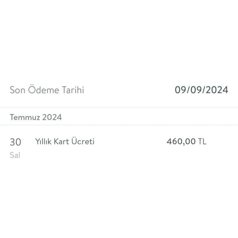 TEB Kredi Kartı Yıllık Aidat Ücreti