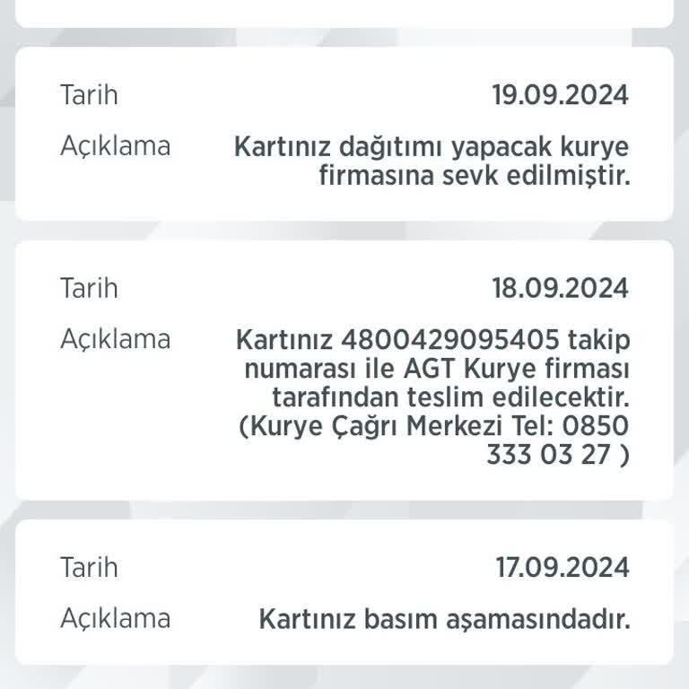 AGT Kurye (aynigunteslim.com) Ziraat Bankası Kart Teslimatında Yaşanan Sorun