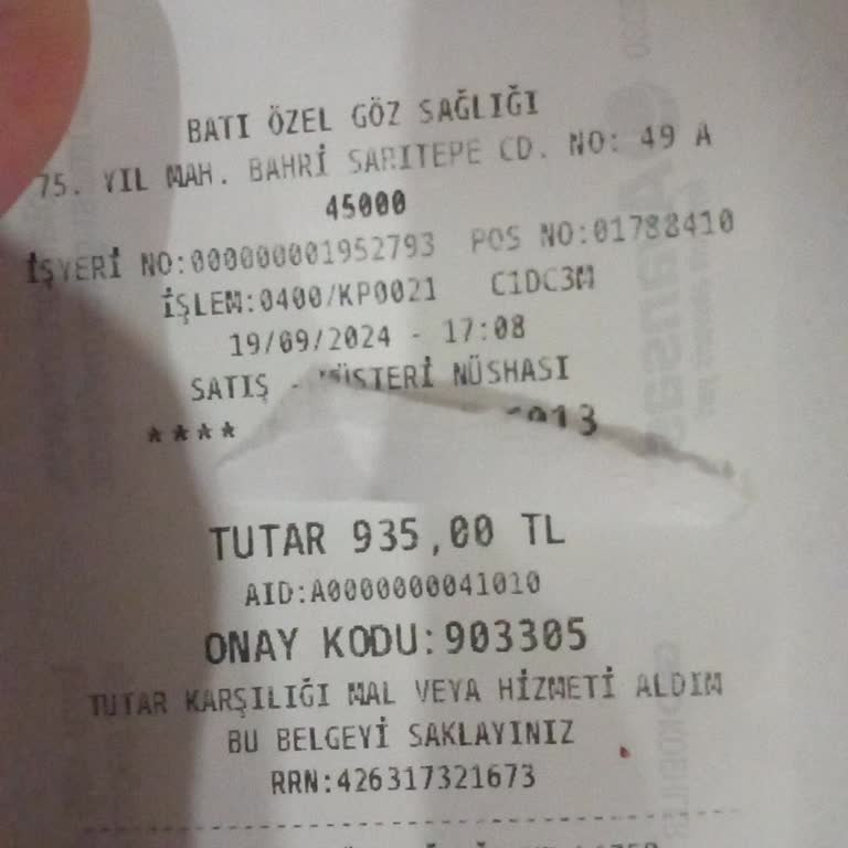 Anadolu Sigorta, erste Augenuntersuchung und Kostenübernahme verweigert