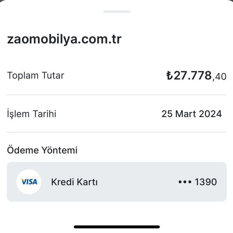 Zao Mobilya Ürün Teslimi Veya Para İadesi Yapmıyor