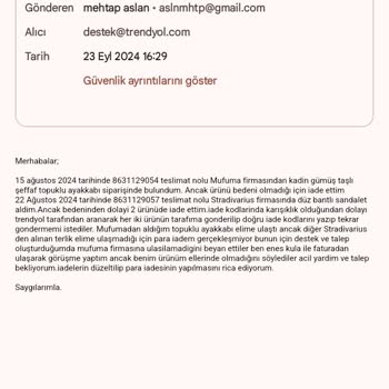 Trendyol Ve Firmalarından Şikayetçiyim