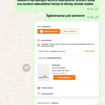 Trendyol Ve Firmalarından Şikayetçiyim