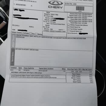 Chery Sıfır Araçta Boya Hatası Ve Değer Kaybı Sorunu