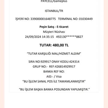 Paycell Game Plus'dan Hesabımdan Para Çekildi İadesini İstiyorum