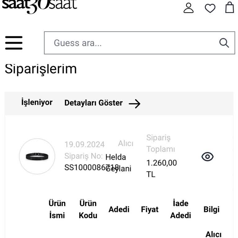 Saat & Saat Ürünümü Teslim Etmiyor
