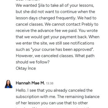 Preply Englischunterricht, unzufriedenheit wegen wiederholter Terminänderungen