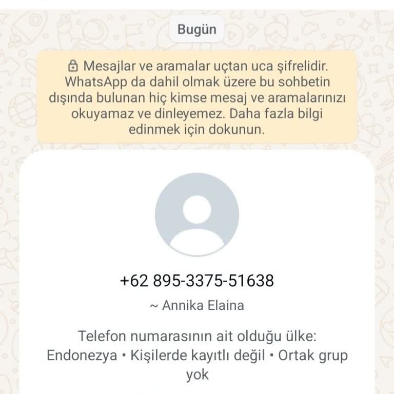 WhatsApp Bilinmeyen Bir Numaradan Mesaj