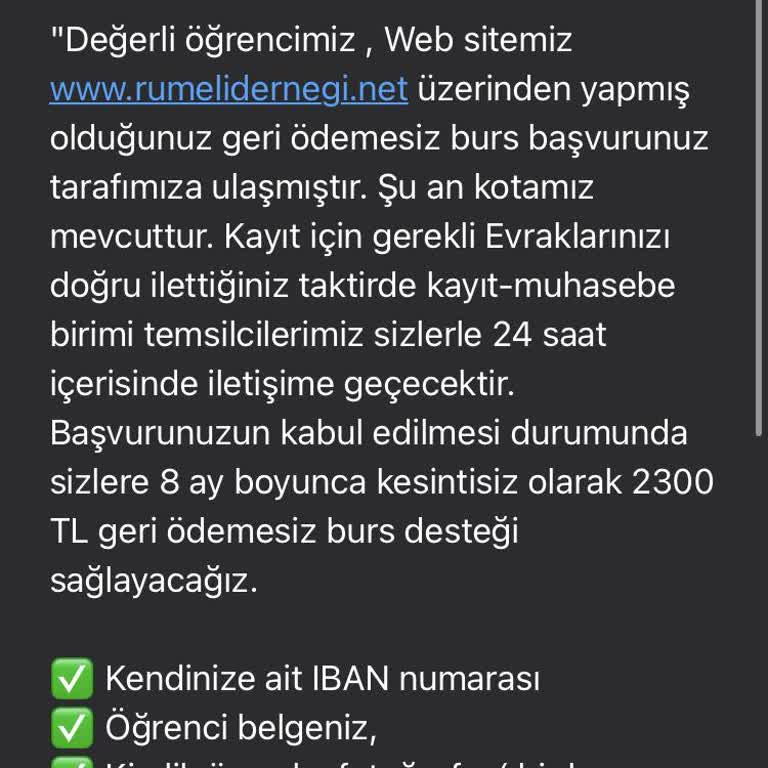 Burs Vaadiyle Dolandırıcılık Burs Başvurusunda Şüpheli Bilgi Talebi