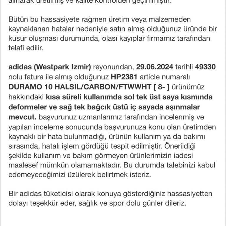 1,5 Ayda Yırtılan Adidas