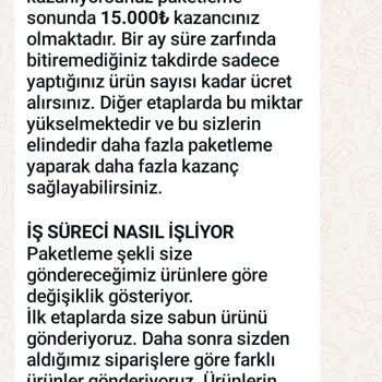 Paketlemeacentesi (Instagram) Evde İş İmkanı İçin Ödenen Kapora Ve Kargo Ücreti Sorunu