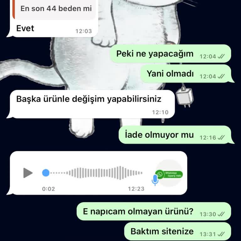 Modamu Giyim (Instagram) Beden Olmayan Ürün İadesi İçin Muhatap Bulamıyorum