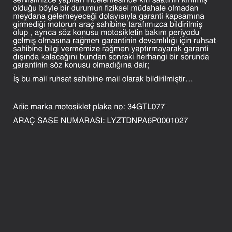 Çınar Motor Servis Garantisi Ve İlgisizlik Sorunu