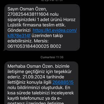 Evidea Horoz Lojistik İkilisi Sonucu Teslim Edilemeyen Ürün