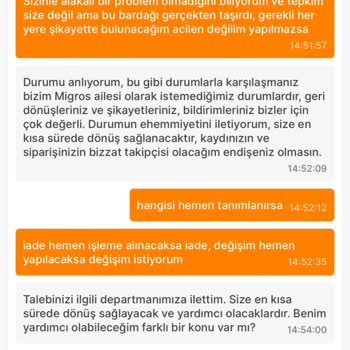 Migros Hemen Sürekli Bozuk Ürün Yolluyor Ve Arkasında Durmuyor